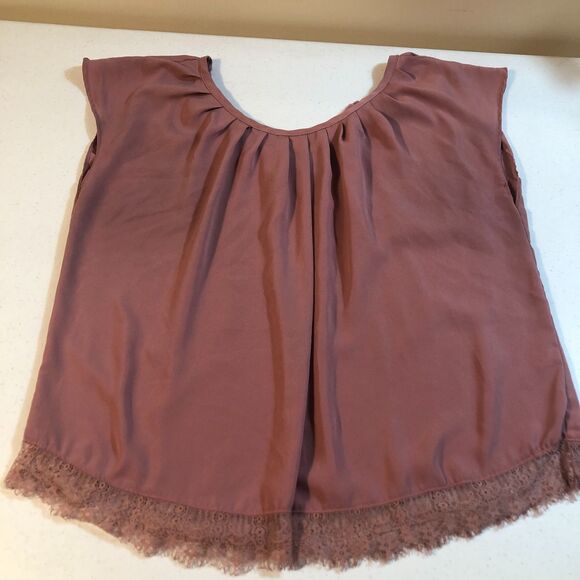 Retro Womens Blouse Top XL Lace Tie Back Coquette Feminine Romantic Cottagecore - Picture 1 of 8